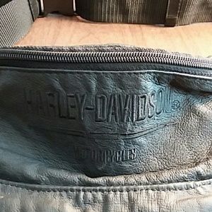 black leather harley davidson fanny pack